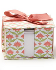 Floral Block Print Note Paper Caddy with Pencil