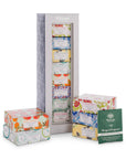 Collection of Whitfield tea boxes with colorful packaging on a white background