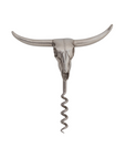 Pewter Cow Skull Wine Pull