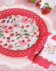 Red Basketweave Dinner Paper Plates