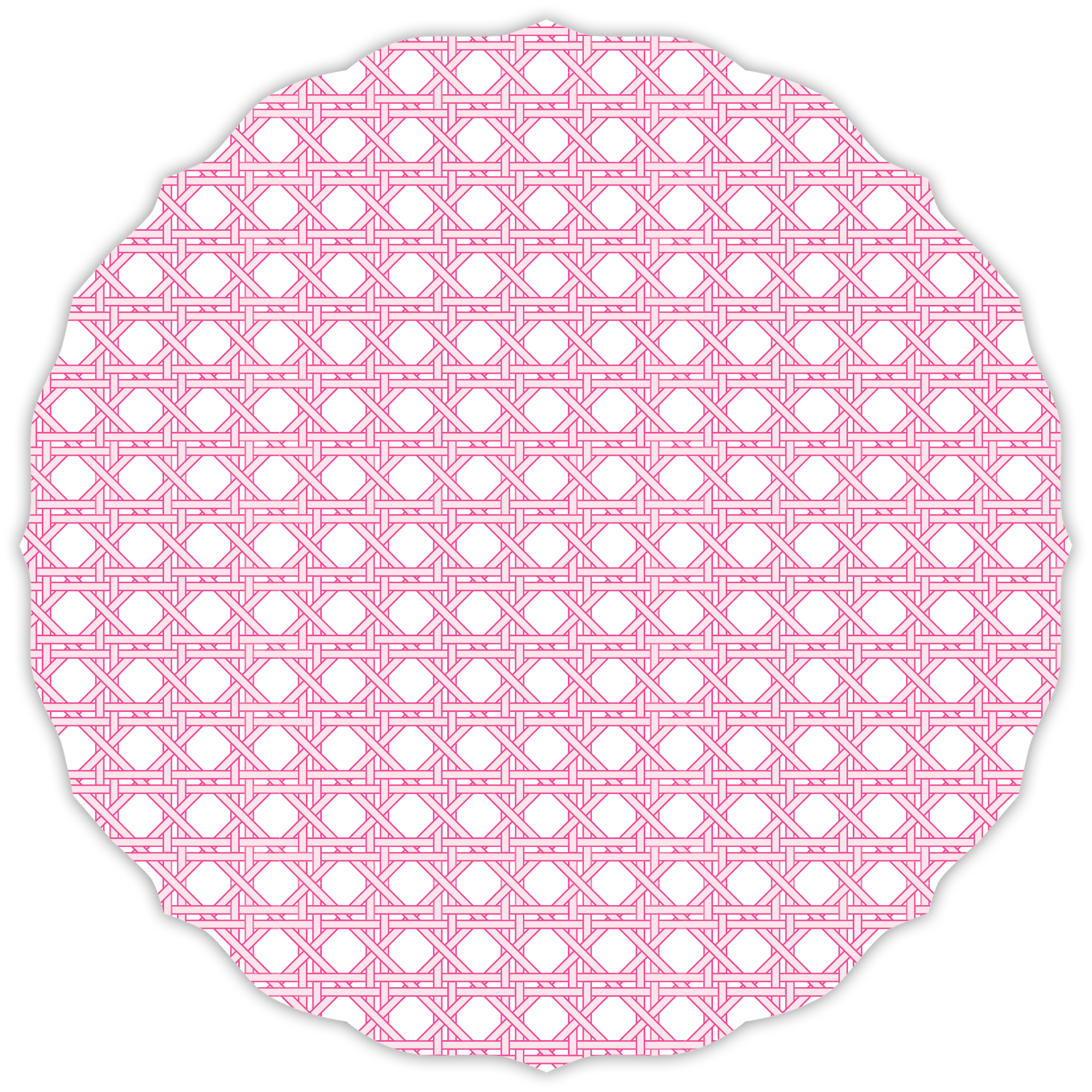 Interlocking Cane Paper Pattern Pink Placemat