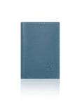 Italian Handmade Leather Passport and Card Holder, Denim Blue