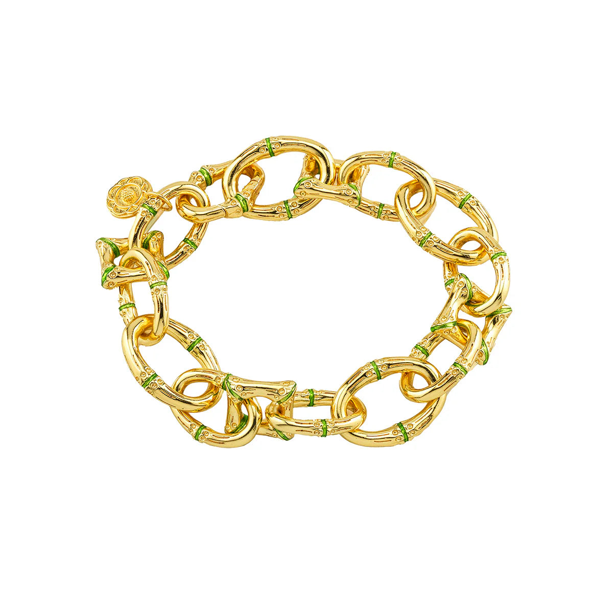 Bangkok Bamboo Link Bracelet, 7.25in, Green