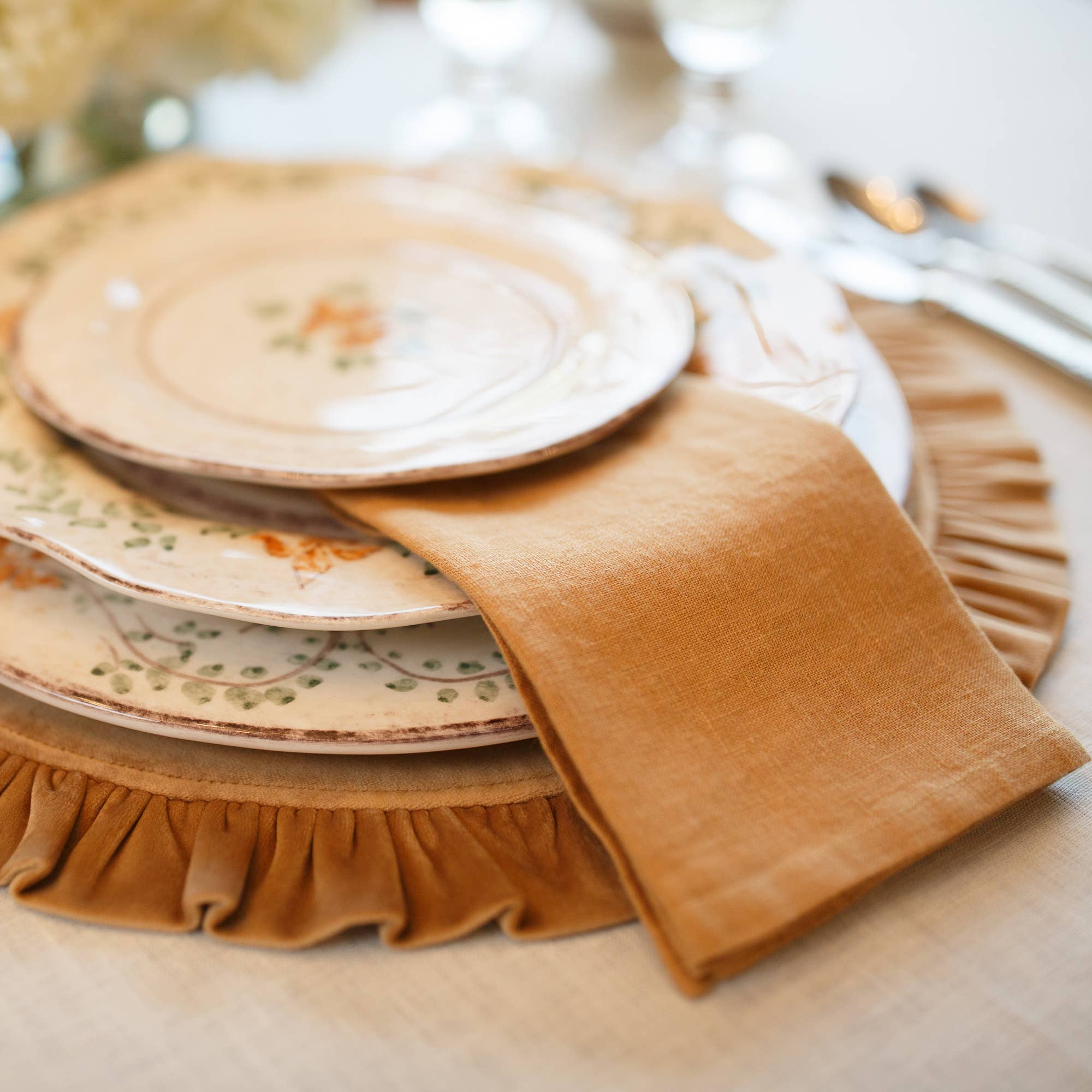 Washed Linen Napkin Set of 4 - New Color: Evergreen