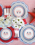 White Basketweave Dinner Paper Plates