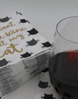 Drink Wine Pet My Cat Cocktail Napkins