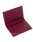 Italian Handmade Leather Passport and Card Holde, Red Plum