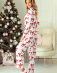 Christmas Bow Print Long 2pcs Pajama Set
