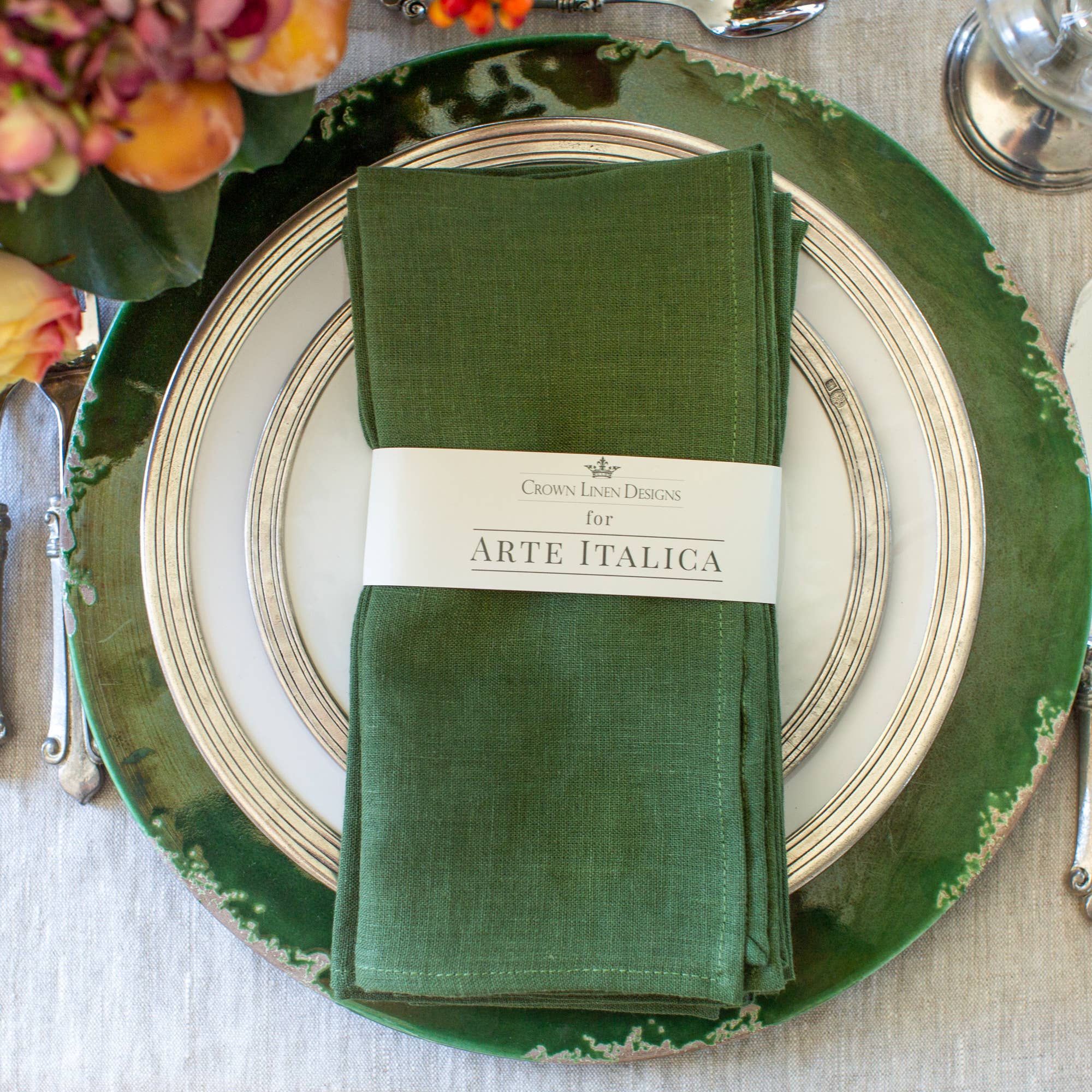 Washed Linen Napkin Set of 4 - New Color: Evergreen