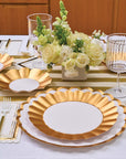 Dinner Plate Gold & White, 8 pkg