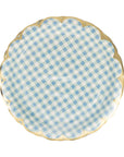 Blue Gingham Paper Plate