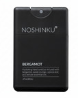 Black hand sanitizer container with 'Noshinku' branding on a black background