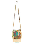 Line Dance Beaded Cowboy Boots and Flowers Crossbody Handbag