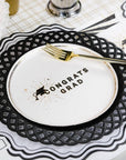 Black Basketweave Dinner Paper Plates