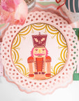 Pink Basketweave Dinner Paper Plates