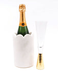 White Marble Scalloped Wine & Champagne Chiller