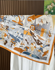 100% Premier Silk Square Scarf – Elegant Fashion Accessory
: Harvest Garden