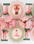 Pink Basketweave Dinner Paper Plates