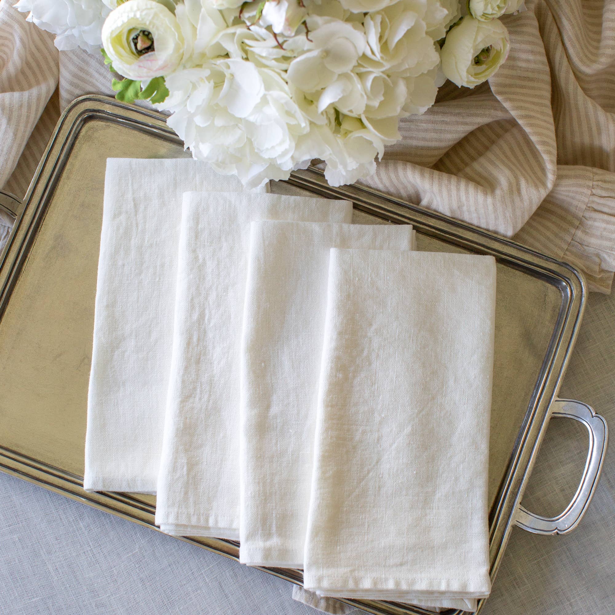 Washed Linen Napkin Set of 4 - New Color: Evergreen