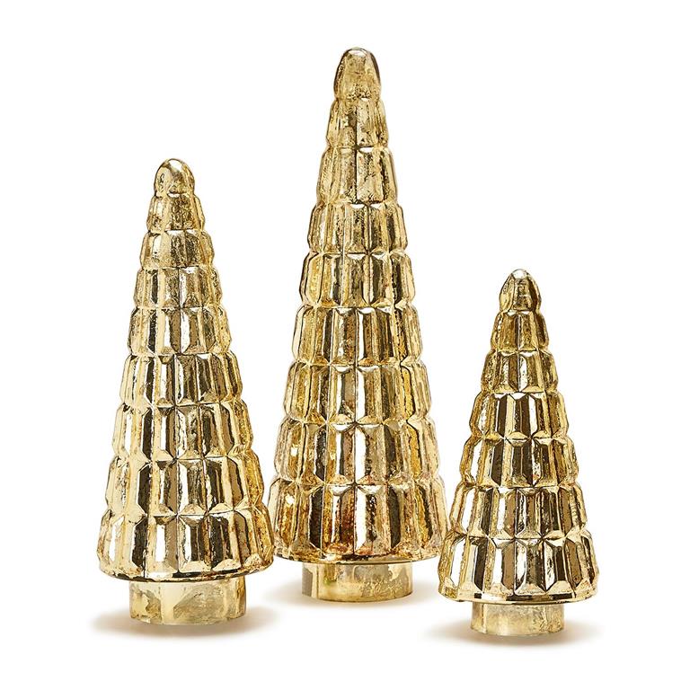 Antiqued Gold Mercury Finish Glass Tree