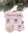 Bubbly Cart Boxed Glass Ornament