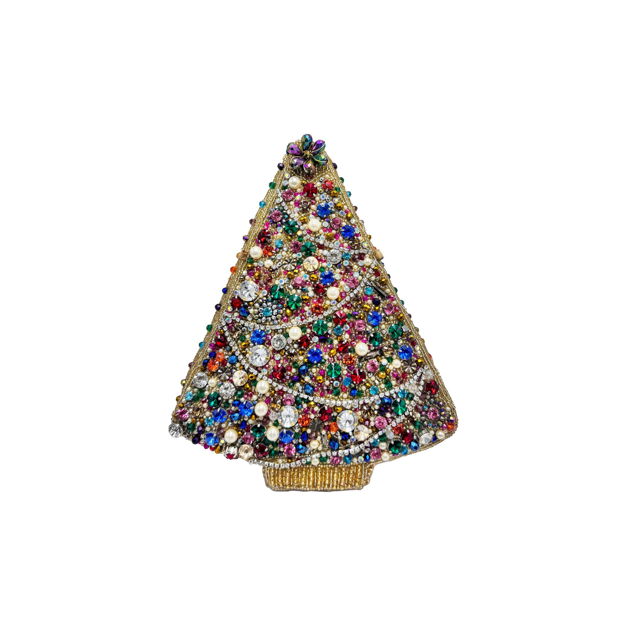Glittering Joy Colorful Christmas Tree with Gems Handbag