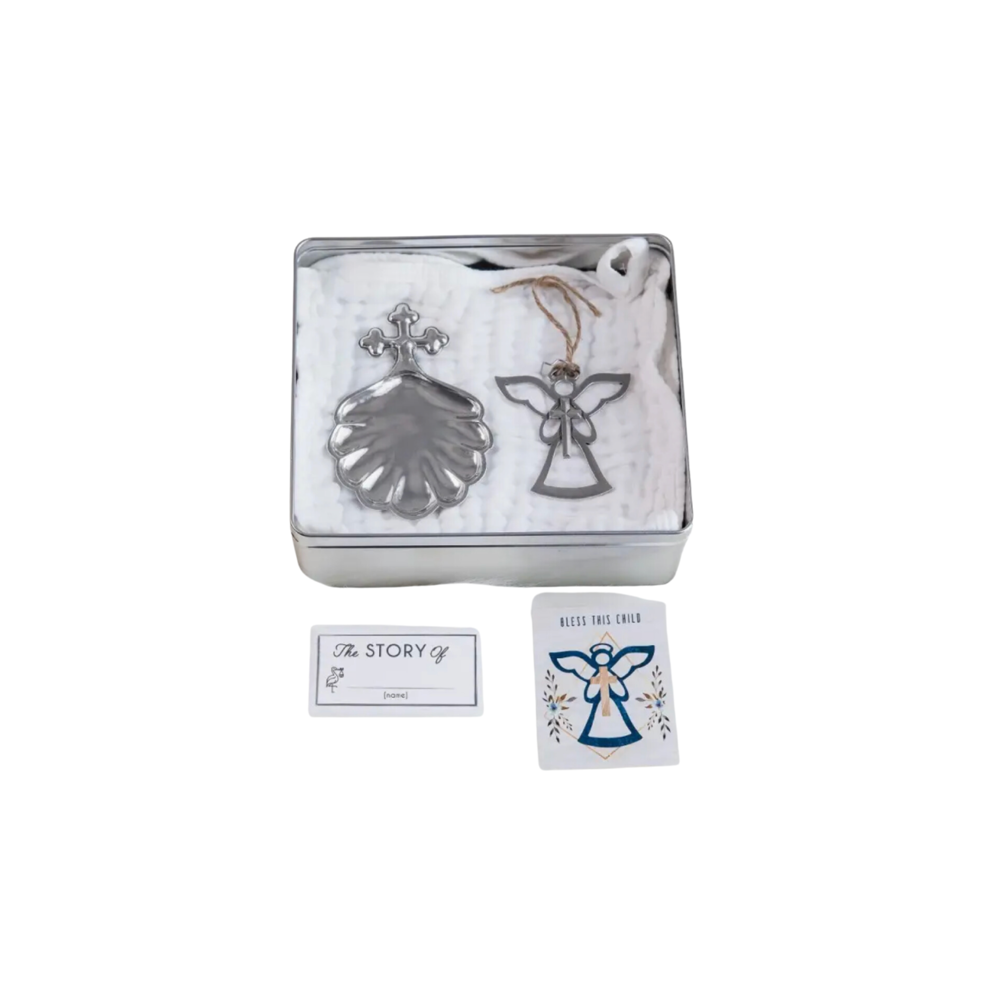 Baptismal Shell & Angel Ornament Set