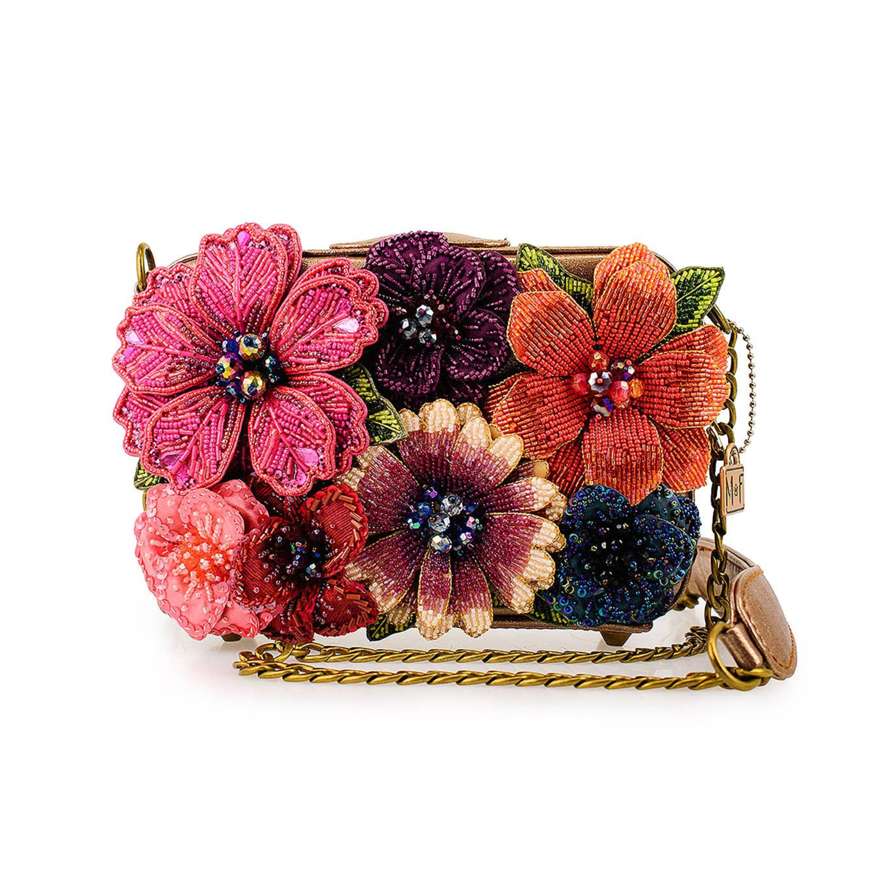 Fresh Picked Beaded Large Flowers Crossbody Handbag