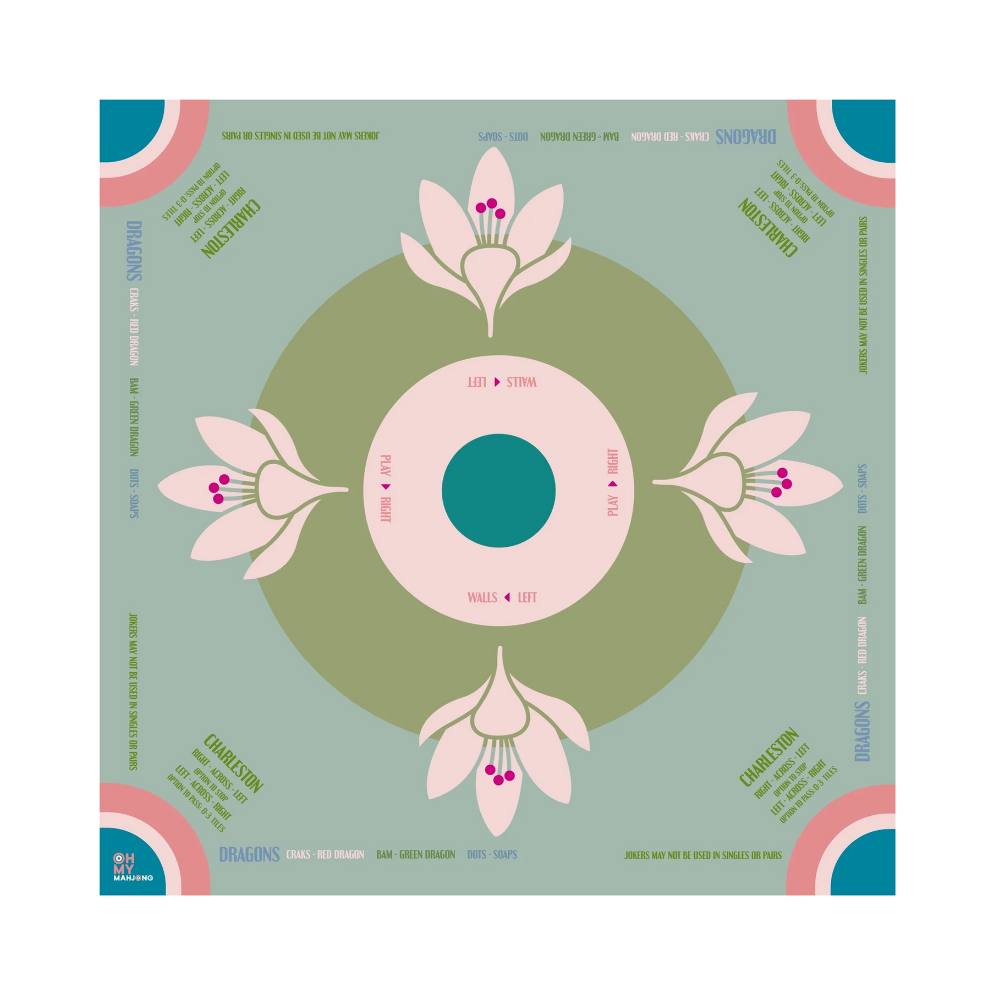 Sage Lotus Mahjong Mat