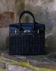 Margo Black Wicker Handbag