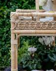 Provence Whitewash Rattan Bar Cart