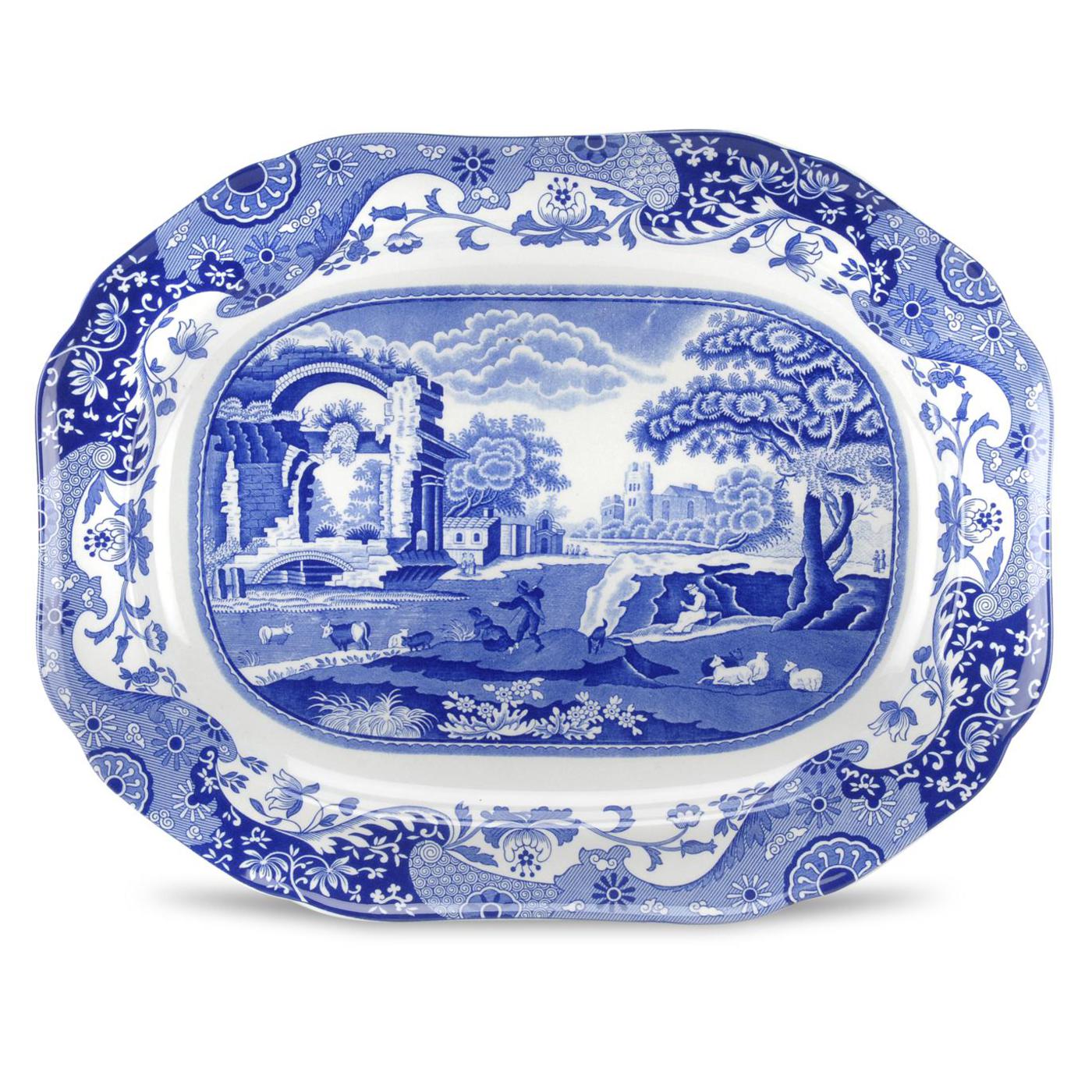 Blue Italian Medium Oval Platter