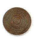 Round Rattan Placemat with White Beads