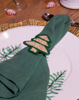 Christmas Tree Green Rimmed Napkin Ring