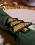 Christmas Tree Green Rimmed Napkin Ring