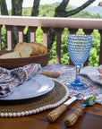 Blue Diamond Cut Wine Glass