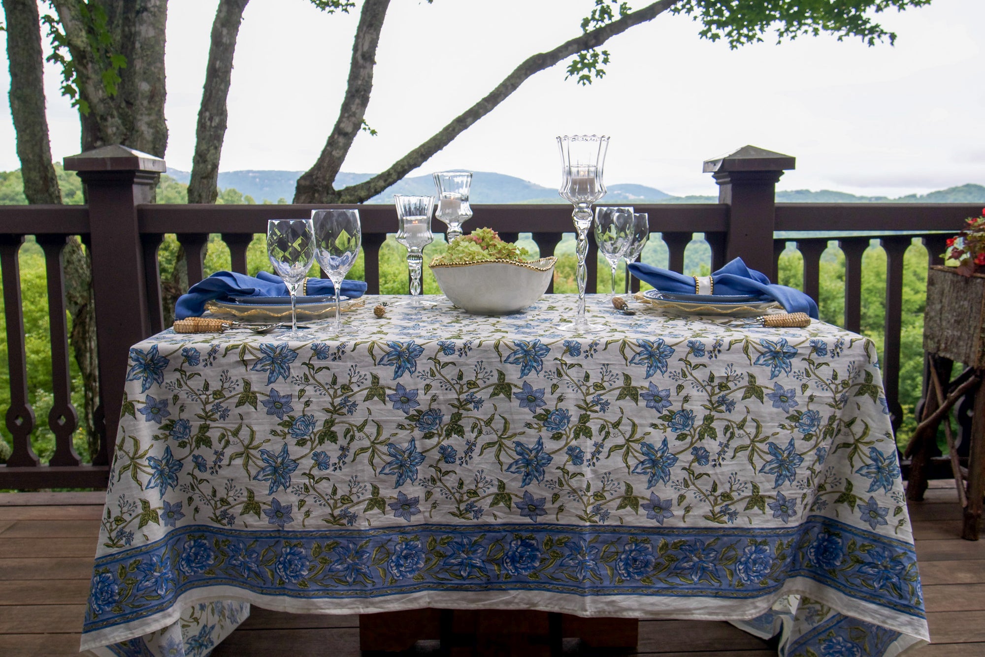 Allegra Blue Tablecloth