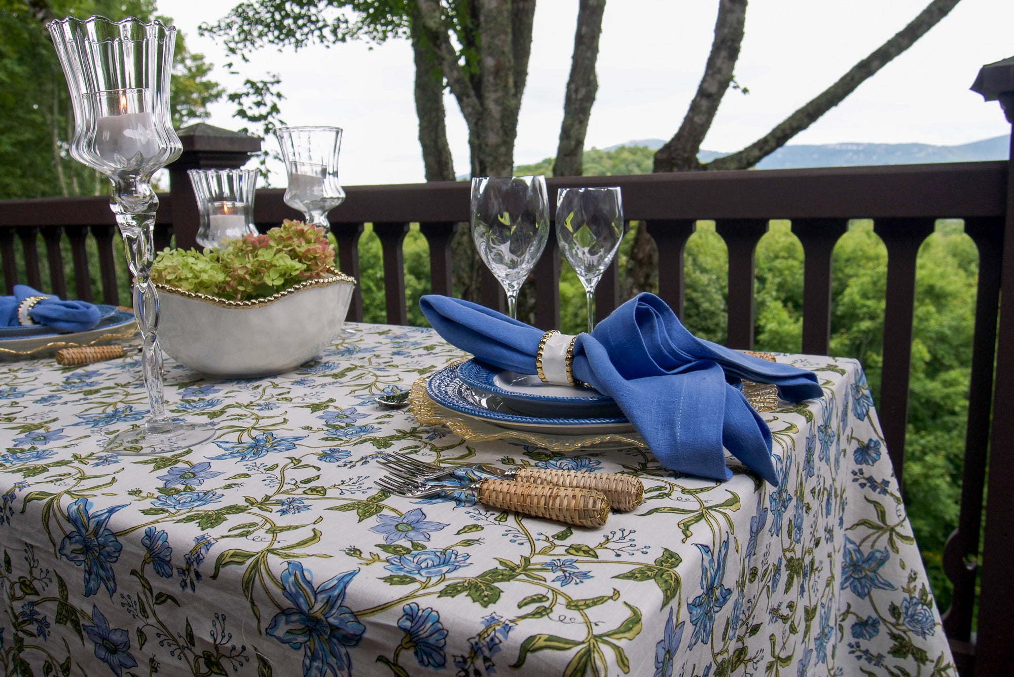 Allegra Blue Tablecloth