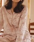 Soft Pink Toile Print Loungewear – Fall & Winter Cozy : M