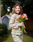 English Garden Scalloped Pajama Set Long, Small