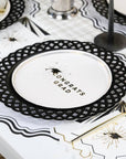 Black Basketweave Dinner Paper Plates