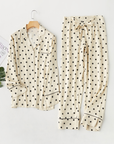 Chic Dot Delight Viscose Pajama Set – Luxe Comfort for Women: XL