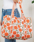 Orange Poppy Quilted Tote Bag