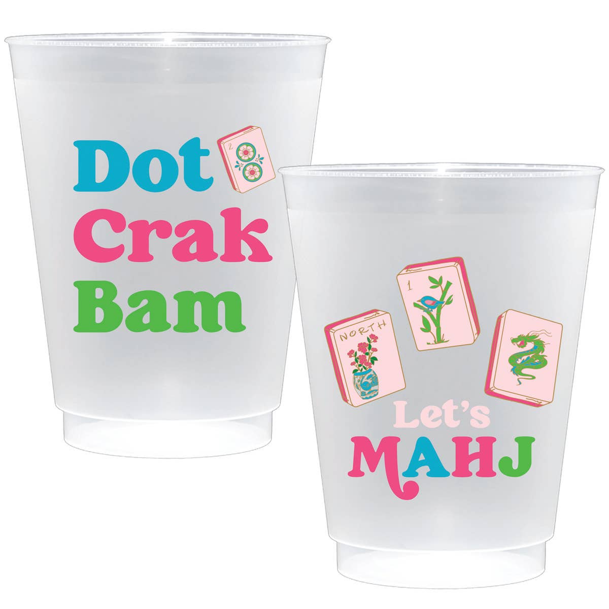 Mahjong Shatterproof Frost Flex Plastic Cups