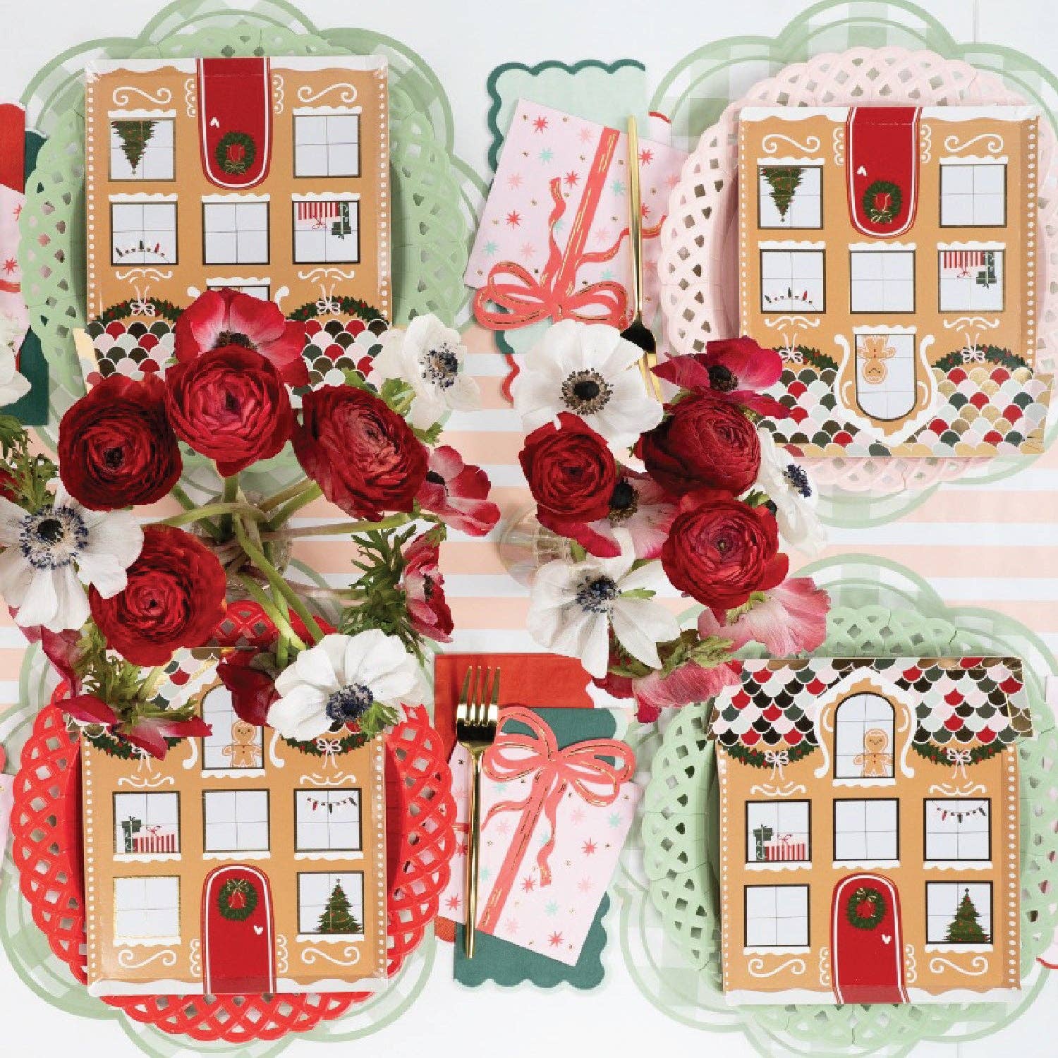 Pink Basketweave Dinner Paper Plates