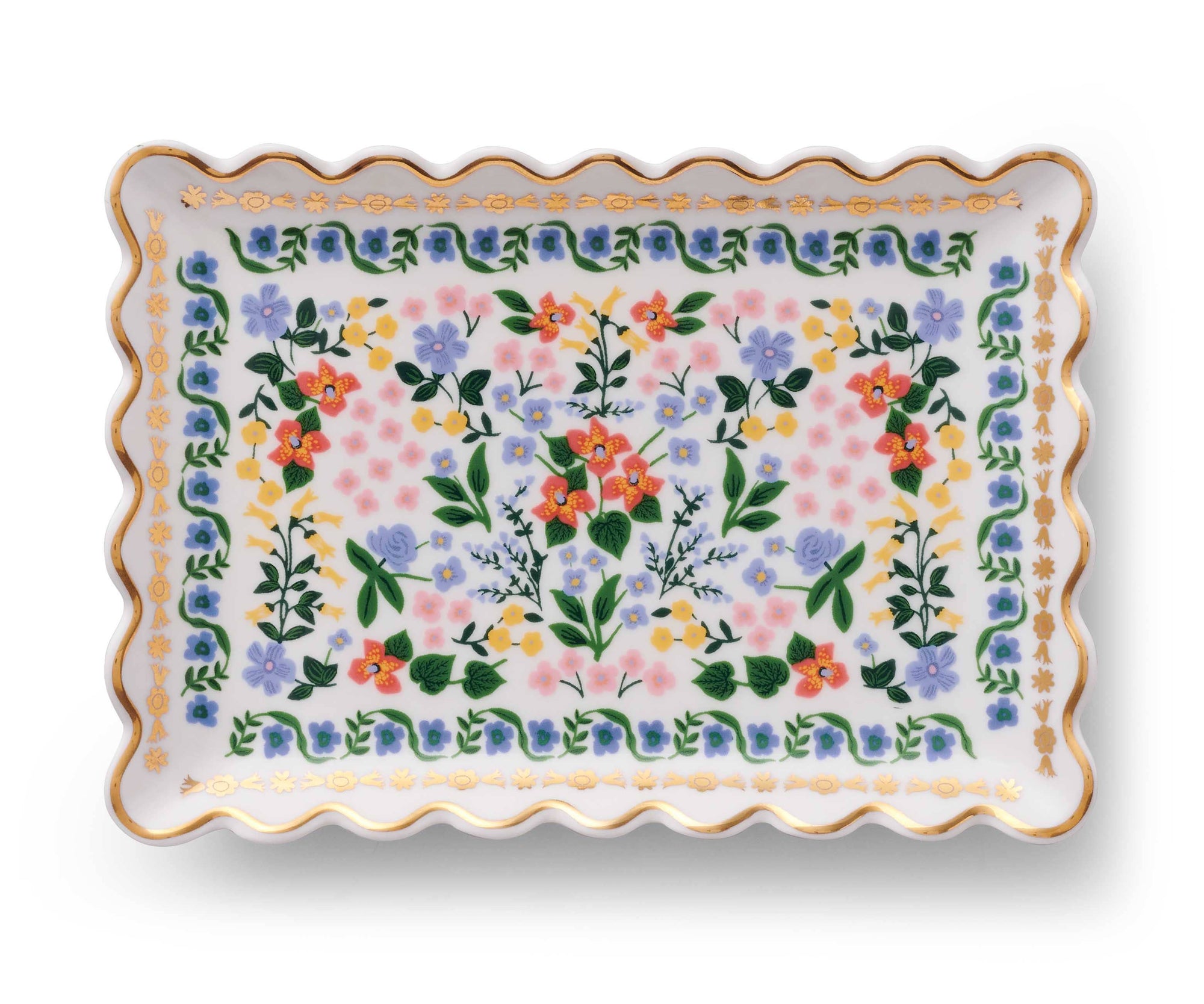 Decorative plate with floral pattern on a white background
