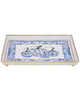 Chelsea Enameled Oliver Tray 8x12: White & Blue / 8x12