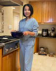 Women Modal Loungewear Set Women Comfy Pajamas Set 4 Sizes: Foggy Blue / L