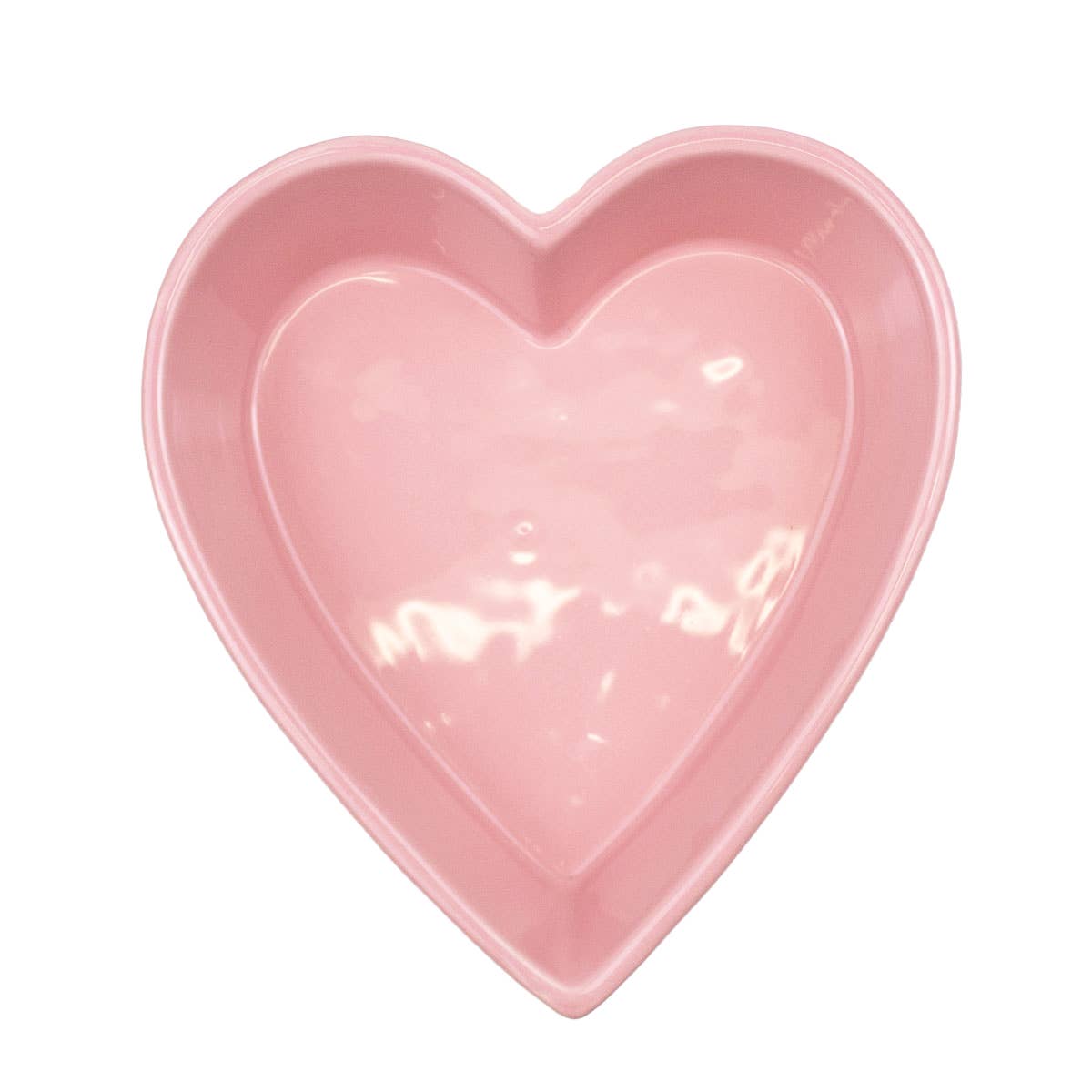 Heart Shaped Tidbit Dish   Pink   8x7x2.25