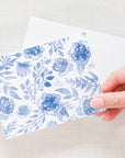 Blue Floral Watercolor Notecards